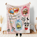Custom Disney Cars Mirror Coquette Bows Blanket, Coquette Bows Disney Throw, WDW Disneyland Girls Blanket, McQueen Pixar Cars Blankets