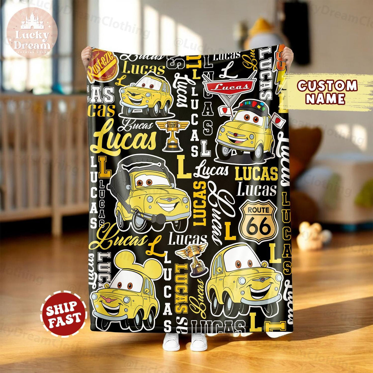Personalized Disney Cars Blanket, Custom Name Lightning McQueen Birthday Boy/Girl Home Decor Family Cars Birthday, Family Cars Birthday Boy