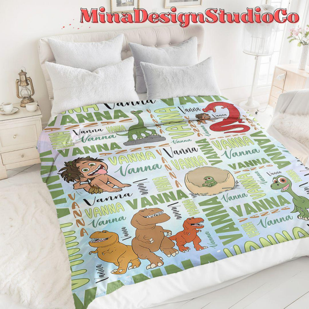 Personalized Watercolor Disney The Good Dinosaur Blanket, Arlo Spot Dinosaur Birthday Boy, Birthday Girl, Dinosaur Lovers Family Home Decor