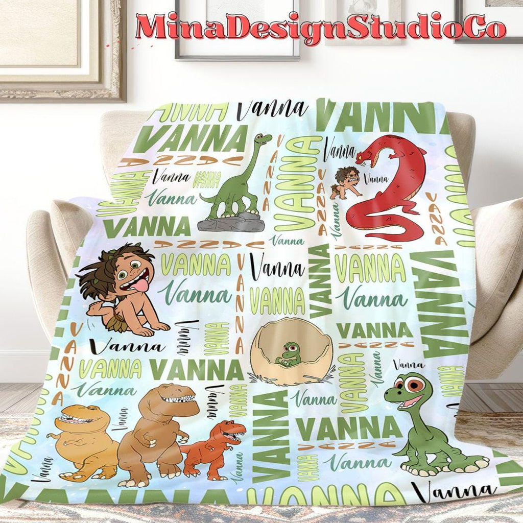Personalized Watercolor Disney The Good Dinosaur Blanket, Arlo Spot Dinosaur Birthday Boy, Birthday Girl, Dinosaur Lovers Family Home Decor