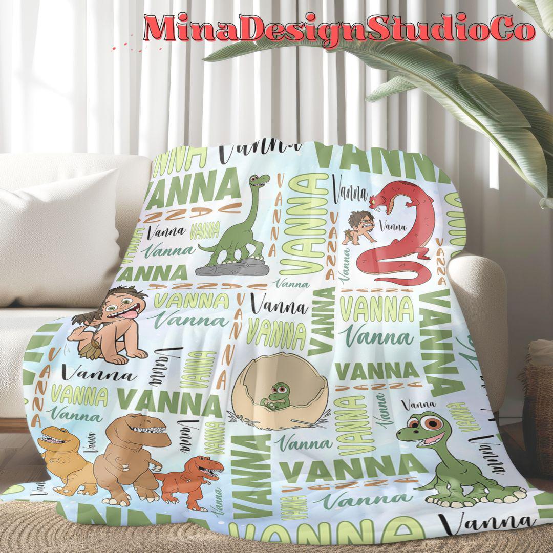 Personalized Watercolor Disney The Good Dinosaur Blanket, Arlo Spot Dinosaur Birthday Boy, Birthday Girl, Dinosaur Lovers Family Home Decor