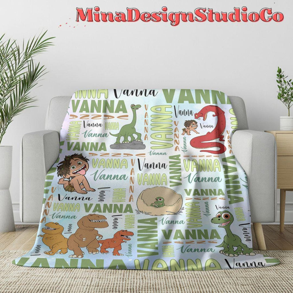 Personalized Watercolor Disney The Good Dinosaur Blanket, Arlo Spot Dinosaur Birthday Boy, Birthday Girl, Dinosaur Lovers Family Home Decor
