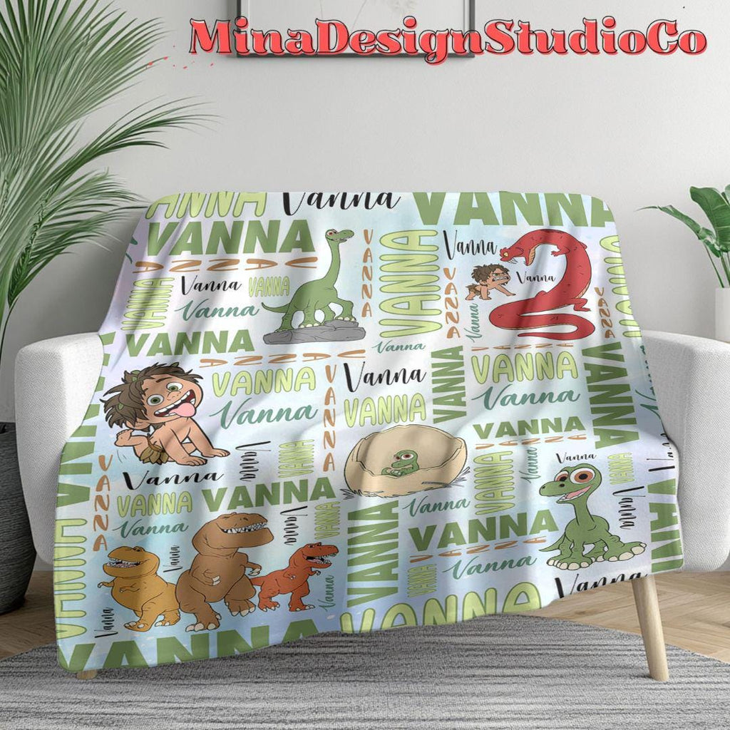 Personalized Watercolor Disney The Good Dinosaur Blanket, Arlo Spot Dinosaur Birthday Boy, Birthday Girl, Dinosaur Lovers Family Home Decor