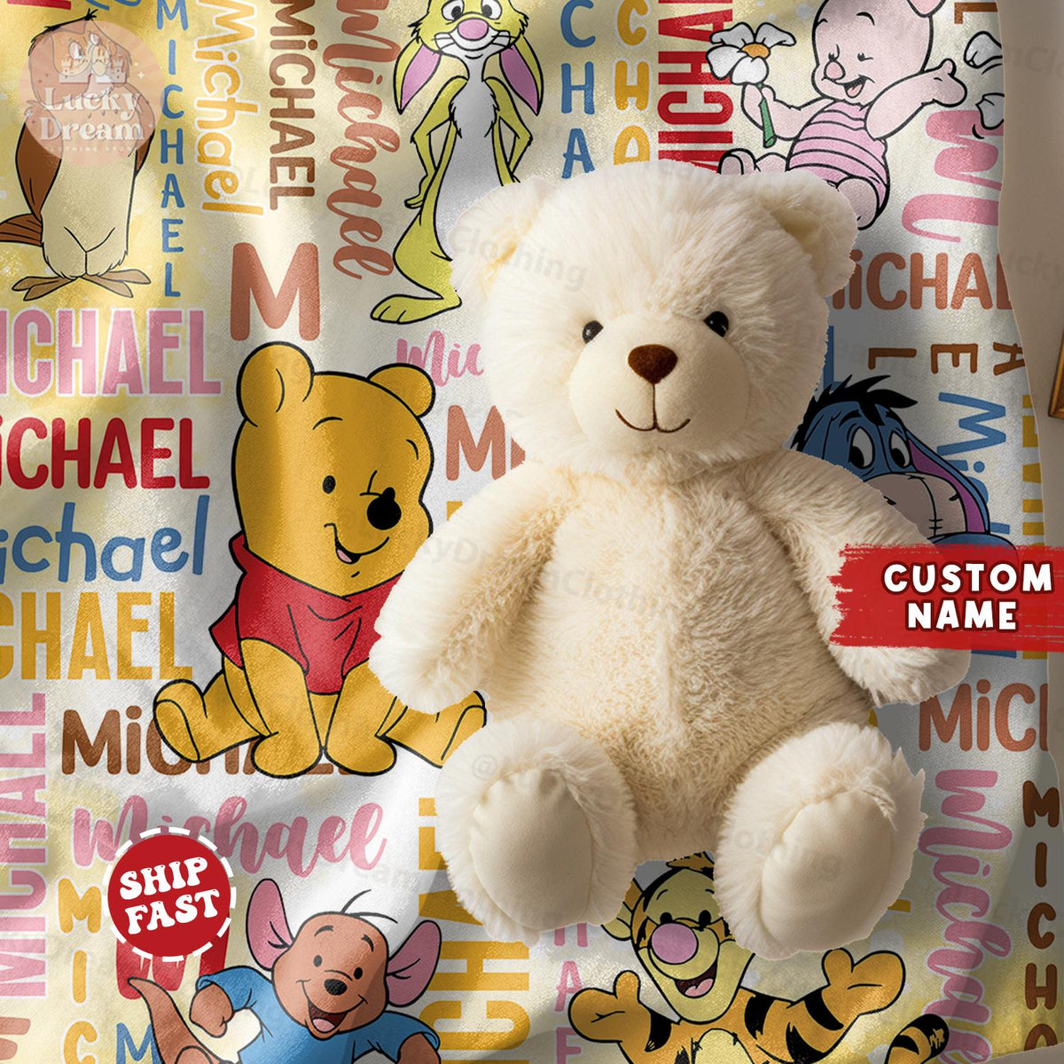 Personalized Winnie The Pooh Baby Blanket, Pooh Bear And Friends Blanket, Gift For Boys And Girls Blanket, Baby Blanket Disney Home Decor