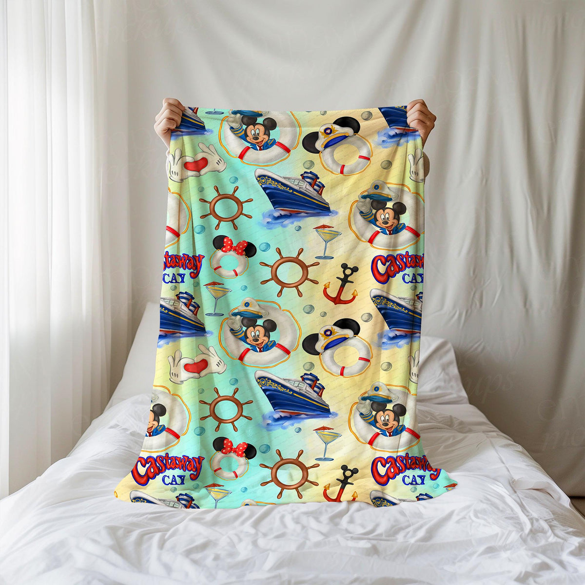 Disney Mickey and Friends Cruise Blanket, Disney Family Cruise Trip 2025 blankets, Disney Wish Dream Magic, Mickey Pirates Blankets