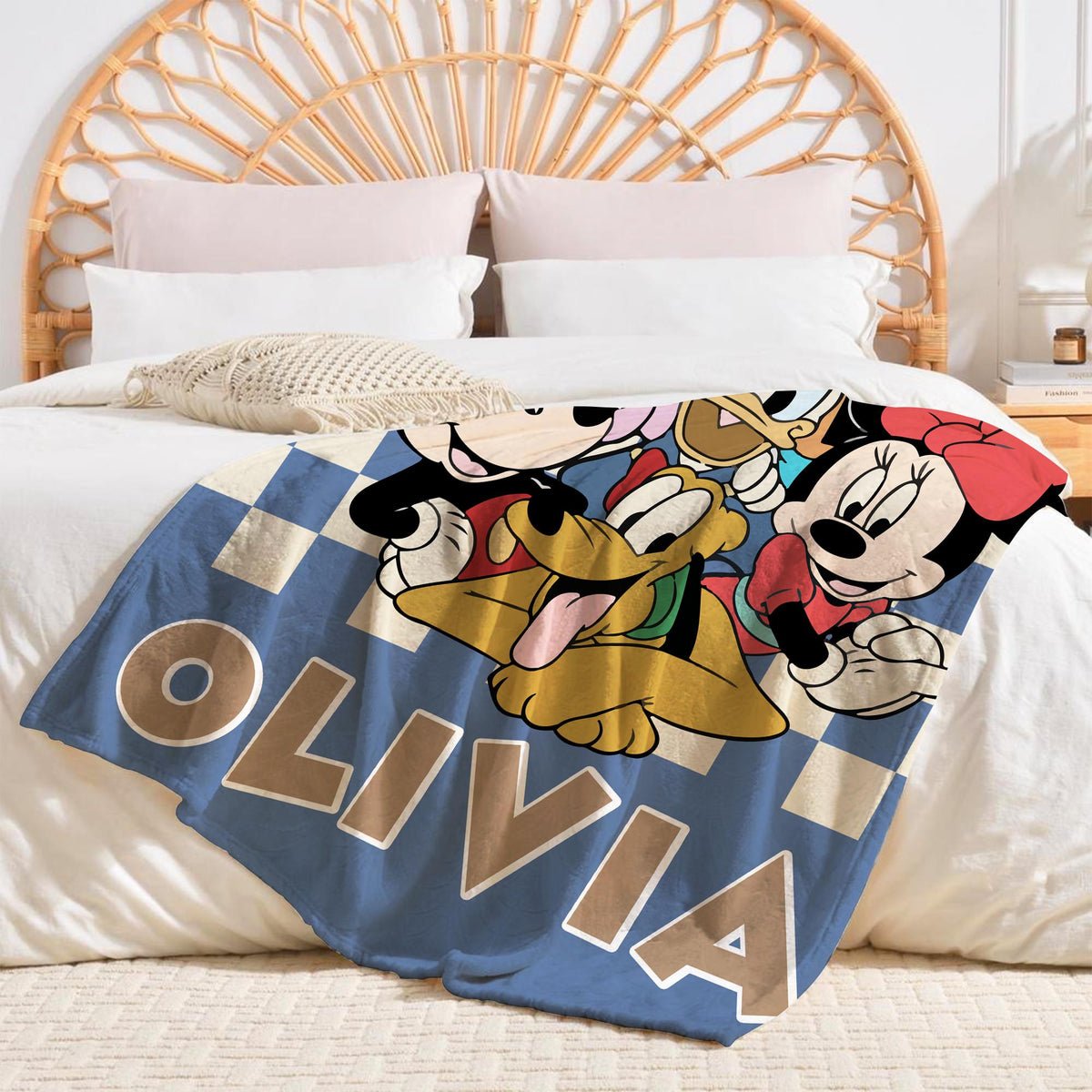Custom Retro Mickey & Co 1928 Blanket, Mickey Mouse Throw, Magical Blanket, Disney Throw, Disneyworld Throw, Mickey And Friends Blanket