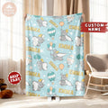 Custom Name Disney Baby Dumbo Blanket, Personalized Blanket Gift, Baby Dumbo Blanket, Cute Dumbo Flying Elephant Birthday Boy Girl Gifts