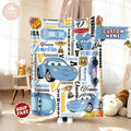 Personalized Disney Cars Blanket, Custom Name Lightning McQueen Birthday Boy/Girl, Sally Carrera Blanket, Family Cars Birthday Boy