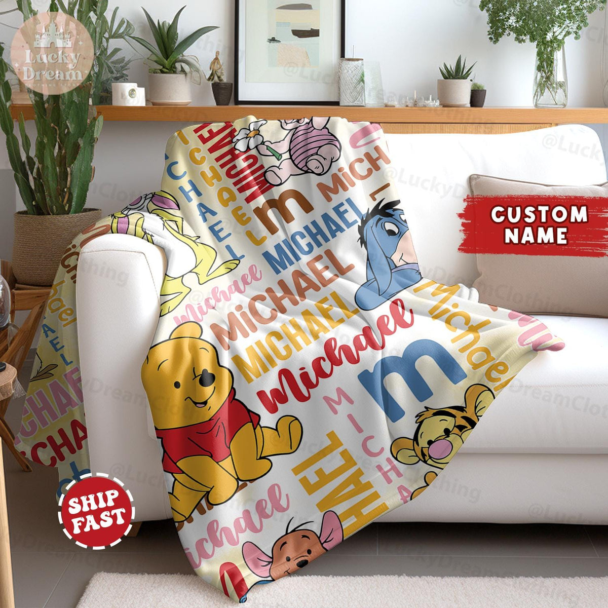 Personalized Winnie The Pooh Baby Blanket, Pooh Bear And Friends Blanket, Gift For Boys And Girls Blanket, Baby Blanket Disney Home Decor