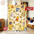 Custom Winnie The Pooh Baby Blanket, Disney Pooh Bear And Friends Blanket, Gift For Boys And Girls, Name Blanket Home Decor, Name Blanket