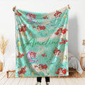 Personalized Little Mermaid Blanket, Custom Name gift, Ariel Princess Blanket, Disney Princess Blankets, Mermaid Throw, Disney Ariel Blanket