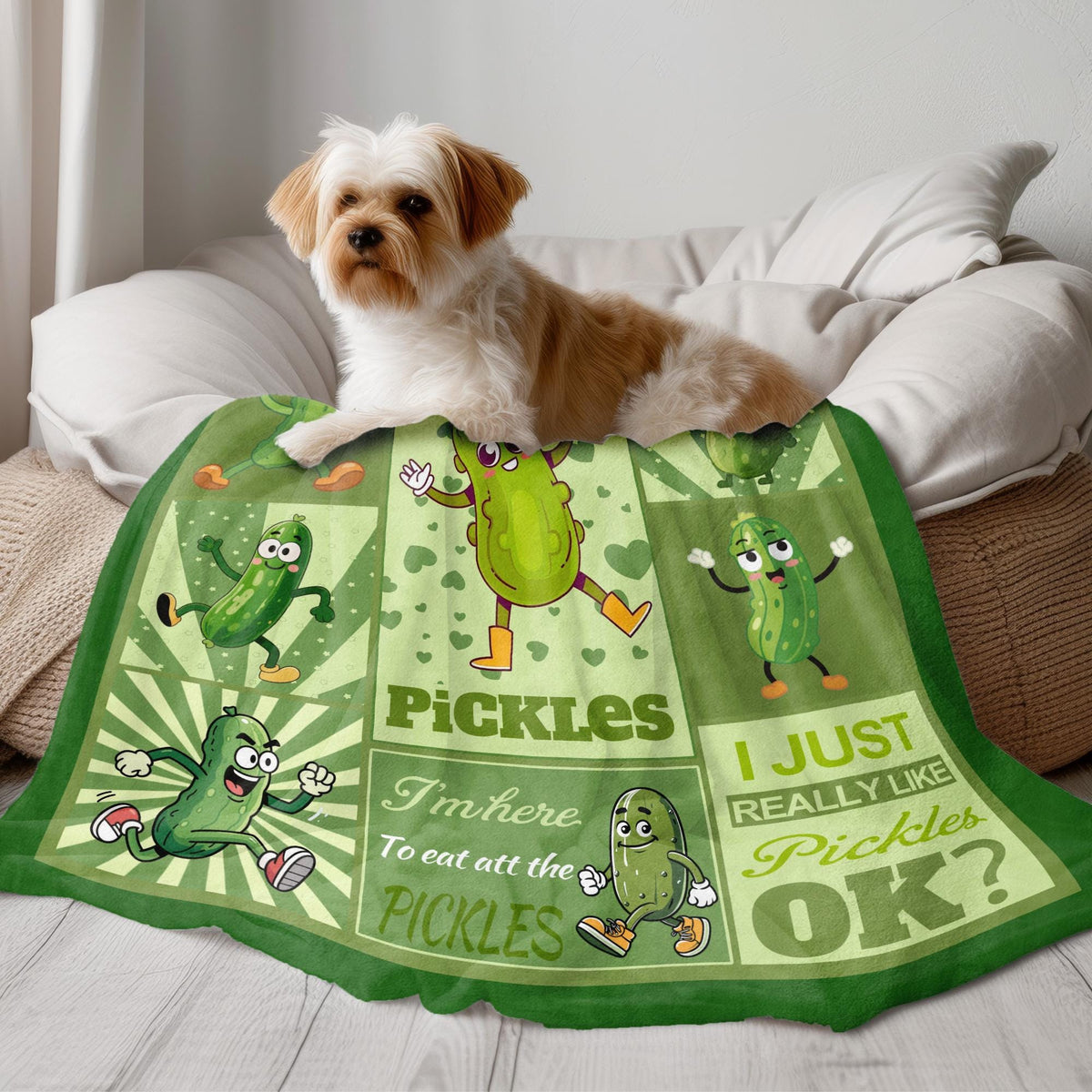 Personalized Pickle Lover Blanket, Funny Custom Blanket Gift for Pickle Fans, Cute Pickles Blanket Decor , Unique Personalized Throw Blanket