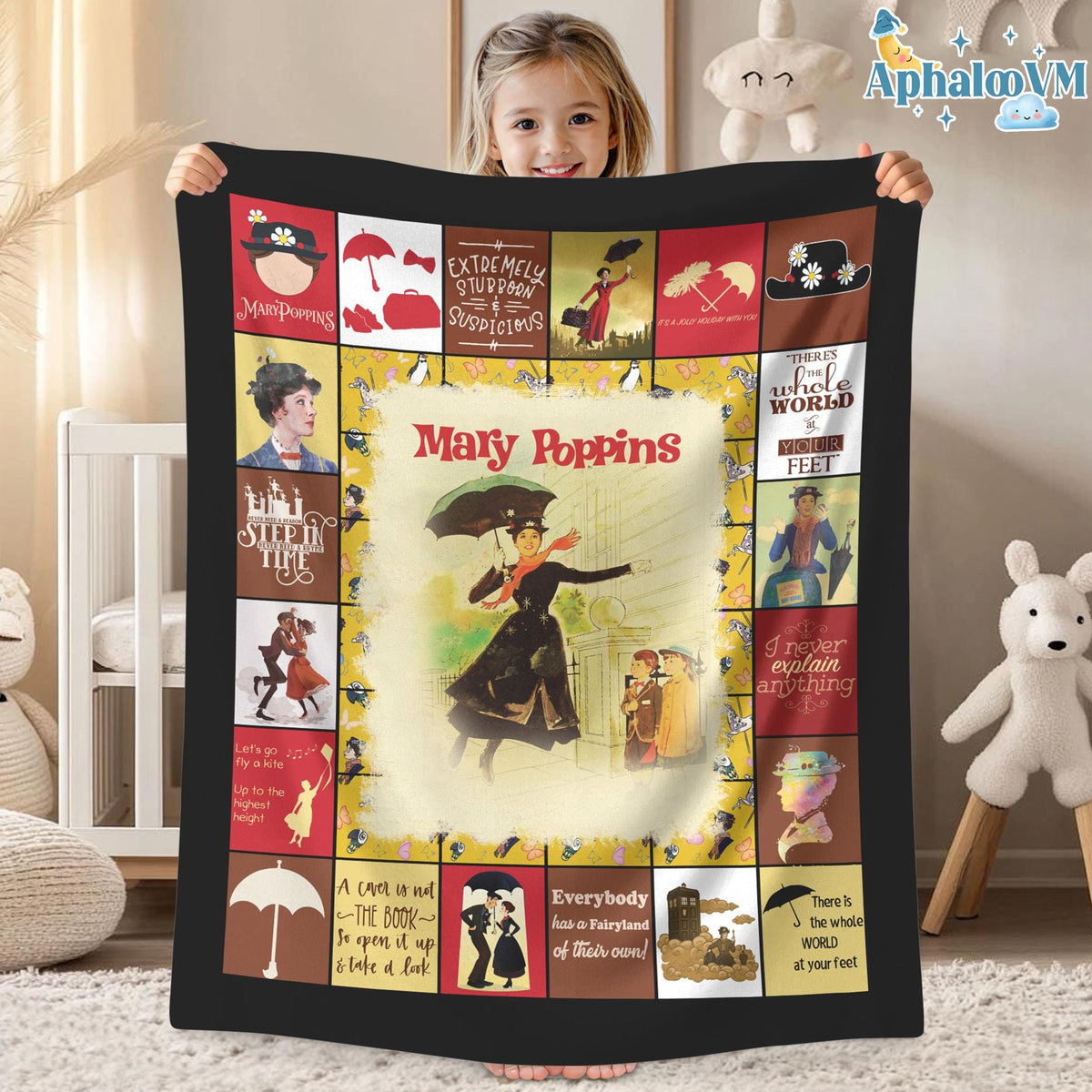 Mary Poppins Fleece Blanket, Mary Poppins Bert Blanket for Bed Couch Sofa, Christmas Gifts, Vintage Movie Blanket