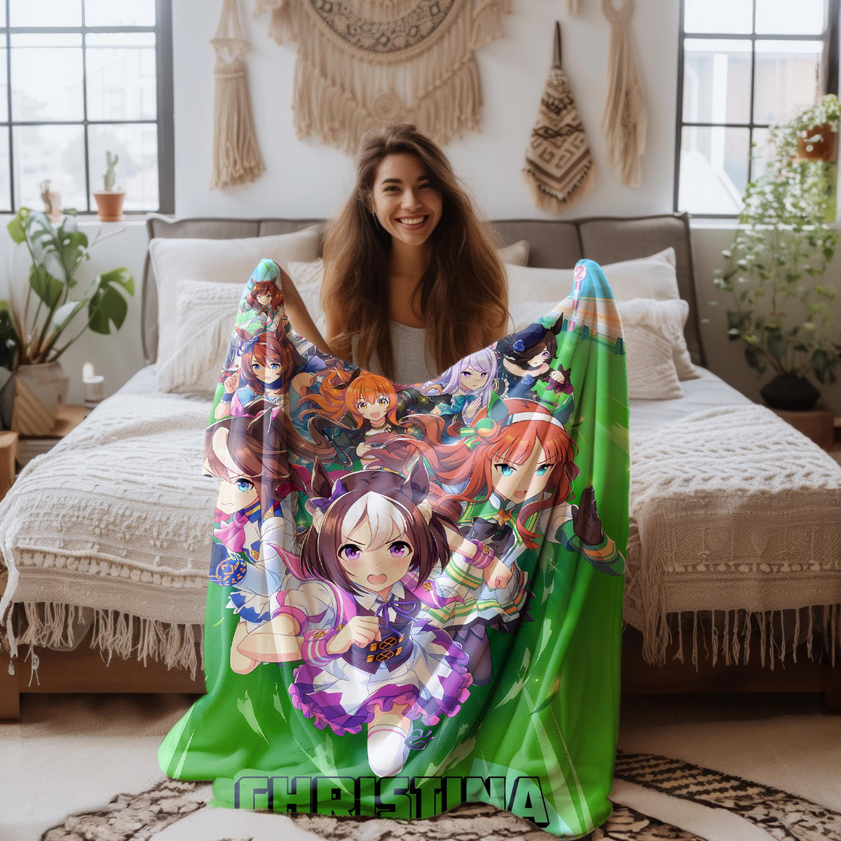 Umamusume Pretty Derby Blanket, Cozy Japanese Animation Blanket, Horse Girl Blanket Anime Inspired Throw, Umamusume Gift