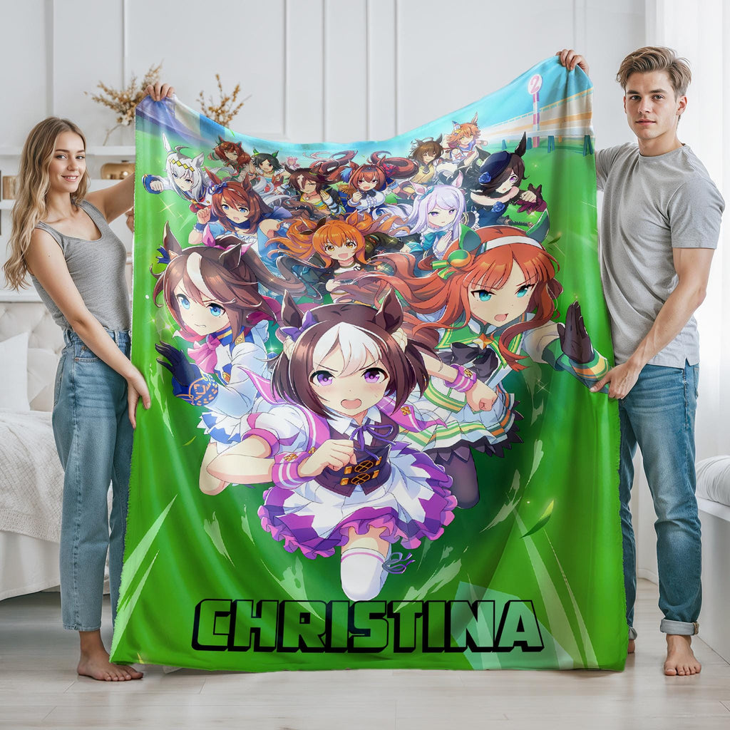 Umamusume Pretty Derby Blanket, Cozy Japanese Animation Blanket, Horse Girl Blanket Anime Inspired Throw, Umamusume Gift