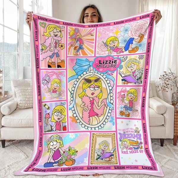 Personalized Lizzie McGuire Blanket, This Is What Dreams Are Made Of Lizzie McGuire Birthday Girl, Fleece Blanket Room Home Decor