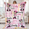 Custom Name Minnie Blanket, Watercolor Minnie Mouse Blanket, Minnie Birthday Gifts, Custom Name Blanket
