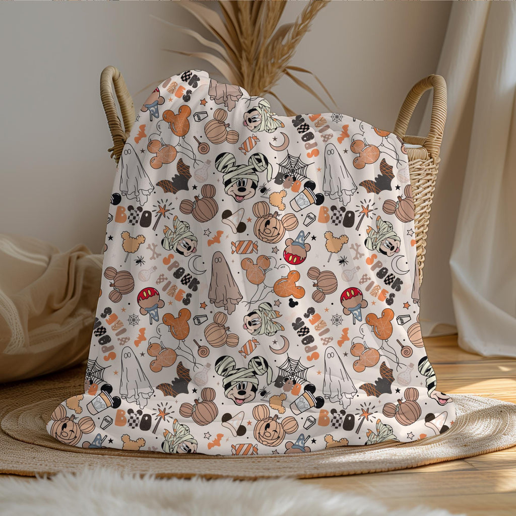 Mickey Mouse Halloween Baby Blanket, Baby Shower Gift, Customizable Blanket, Disney Blanket, Disney Home Decor, Mickey Sherpa Blanket