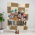 Personalized Mickey Mouse Fleece Blanket, Custom Kid Name on Blanket, Mickey Mouse Bedding Gift for Children, Soft, Machine Washable Blanket