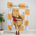 Personalized Winnie The Pooh Kids Blanket, Bear Theme Nursery Decor, Custom Winnie the Bear Throw, Soft Baby