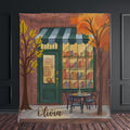 Autumn Book Lover Blanket, Personalized Name Blanket, Cozy Fall Reading Throw Book Cafe, Book Lovers Readers Gift, Booktok Fall Decor #233