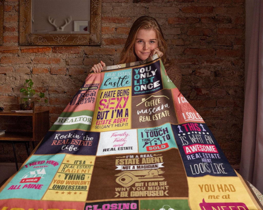 Real Estate Agent Blanket, Realtor Blanket, Real Estate Fleece Sherpa Blanket, Cool Realtor Gift, Real Estate Agent Gift, Housewarming Gifts