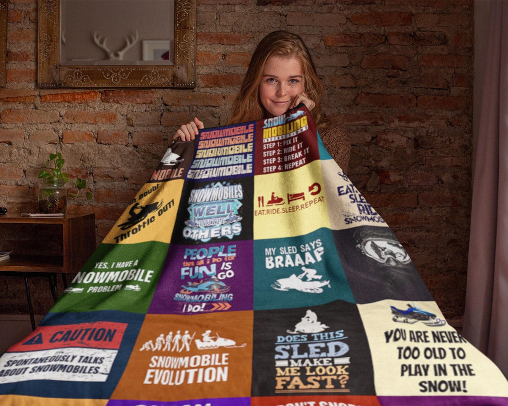 Snowmobile Blanket, Snowmobiling Blanket, Snowmobile Life Blanket, Motorcross Blanket, Skiing Blanket, Winter Sport Blanket, Christmas Gifts