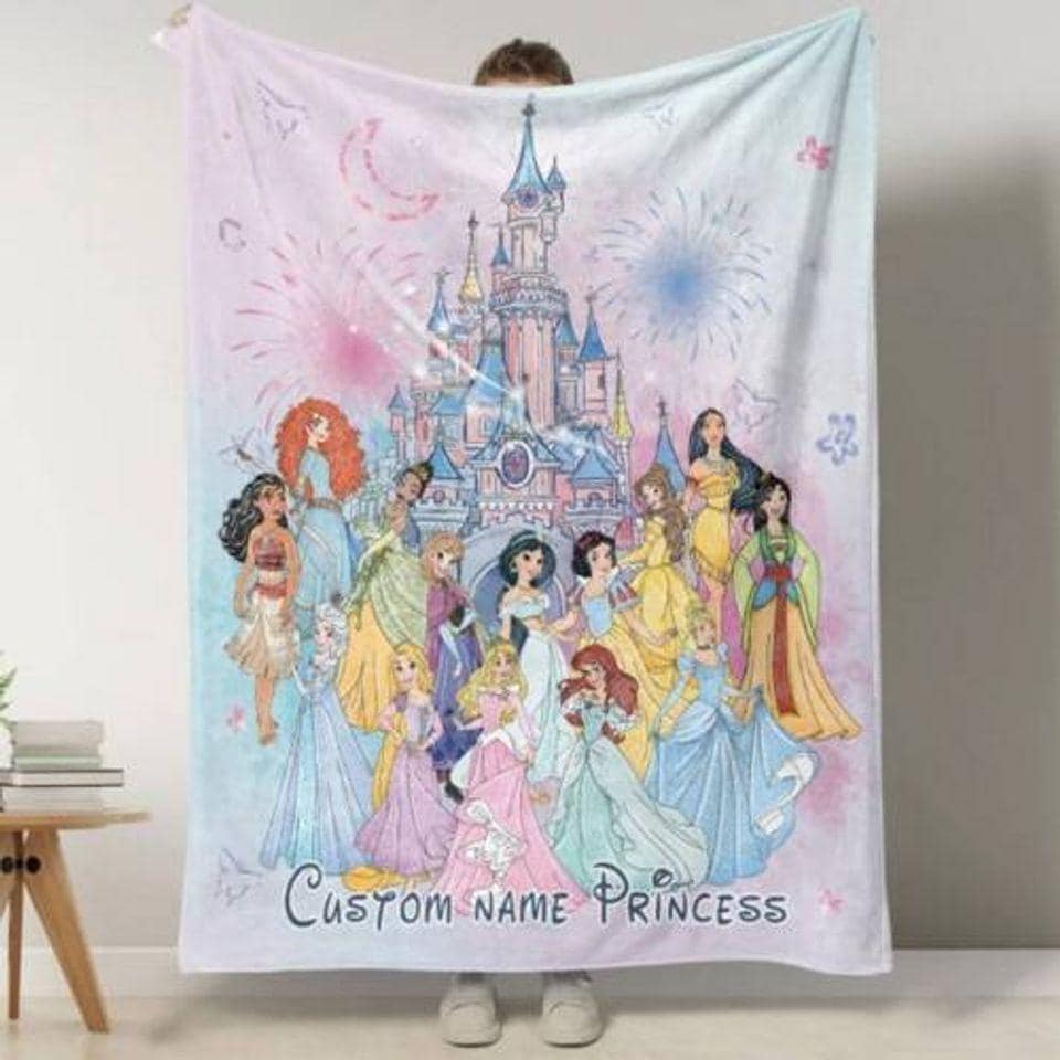 All Princesses Blanket Cinderella Snow White Fleece Blanket, Fairy Tale Princess Themed Party, Christmas Gifts