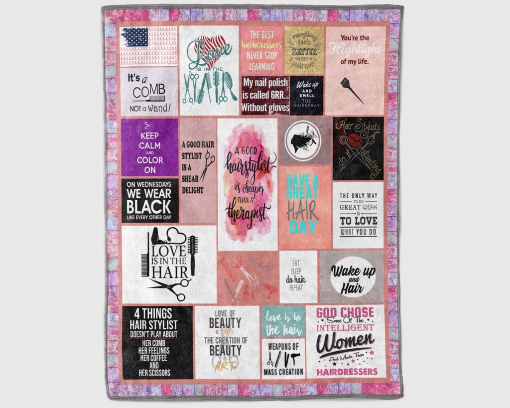 Hair Stylist Blanket, Hairdresser Fleece Sherpa Blanket, Hair Style Blanket, Hair Hustler Blanket, Beautician Blanket, Hair Stylist Gift