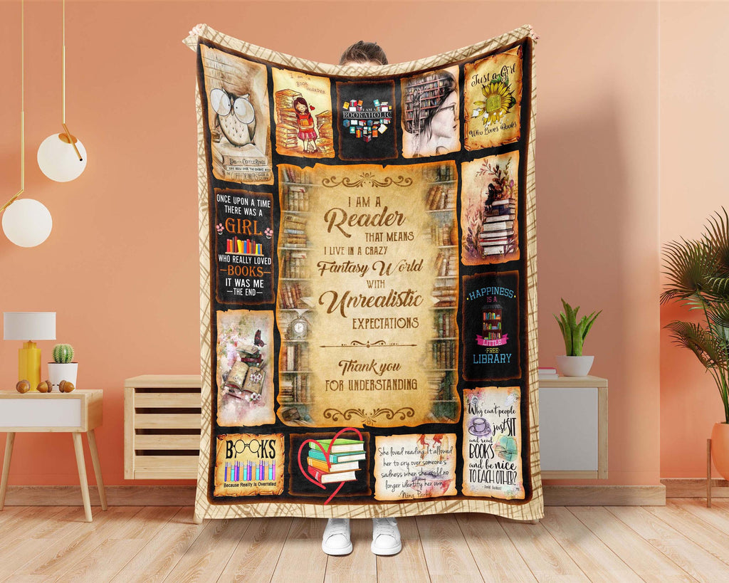 Reader Blanket, Bookaholic Blanket, Reading Girl Blanket, Bookshelf Blanket, Book Lover Blanket, Bookworm Blanket, Librarian Blanket