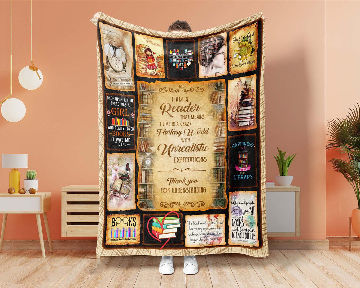 Reader Blanket, Bookaholic Blanket, Reading Girl Blanket, Bookshelf Blanket, Book Lover Blanket, Bookworm Blanket, Librarian Blanket