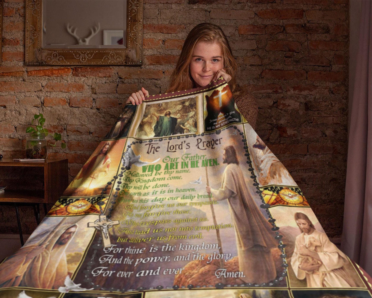The Lord's Prayer Blanket, Jesus Blanket, Christian Blanket, God Blanket, Cross Blanket, Jesus Christ Blanket, Religious Blanket