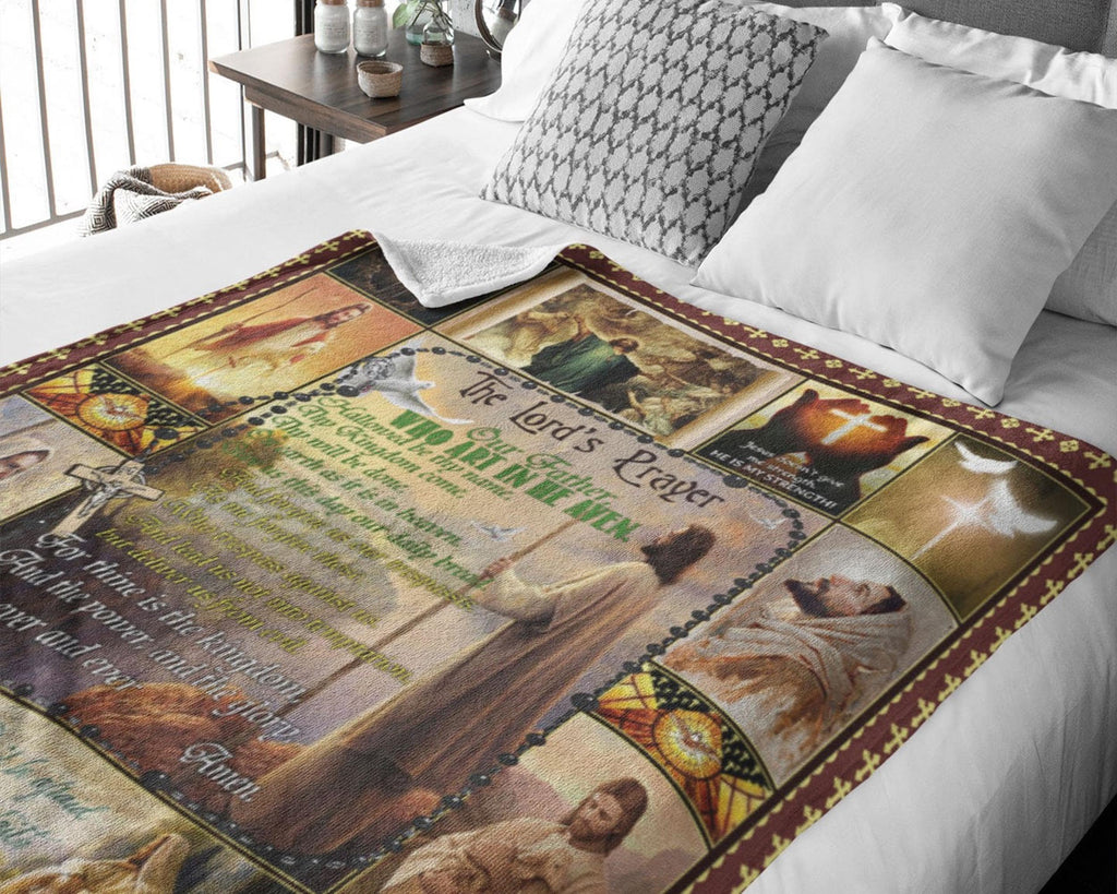 The Lord's Prayer Blanket, Jesus Blanket, Christian Blanket, God Blanket, Cross Blanket, Jesus Christ Blanket, Religious Blanket