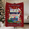 Personalized Christmas Movies Blanket, Funny Retro Holiday Family Throw with Classic 80s & 90s Film Theme, Cozy Christmas Movie Night Gift