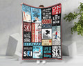 Skiing Blanket, Ski Fleece Sherpa Blanket, Skiing Life Blanket, Skiing Lover Gift, Skiing Mom Blanket, Winter Sport Blanket, Christmas Gifts