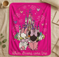 Where Dreams Come True Disney Girl Blanket,Disney Minnie Daisy Throw,Magic Kingdom Blanket,Disney Besties Gift,Disneyland Gift Blanket