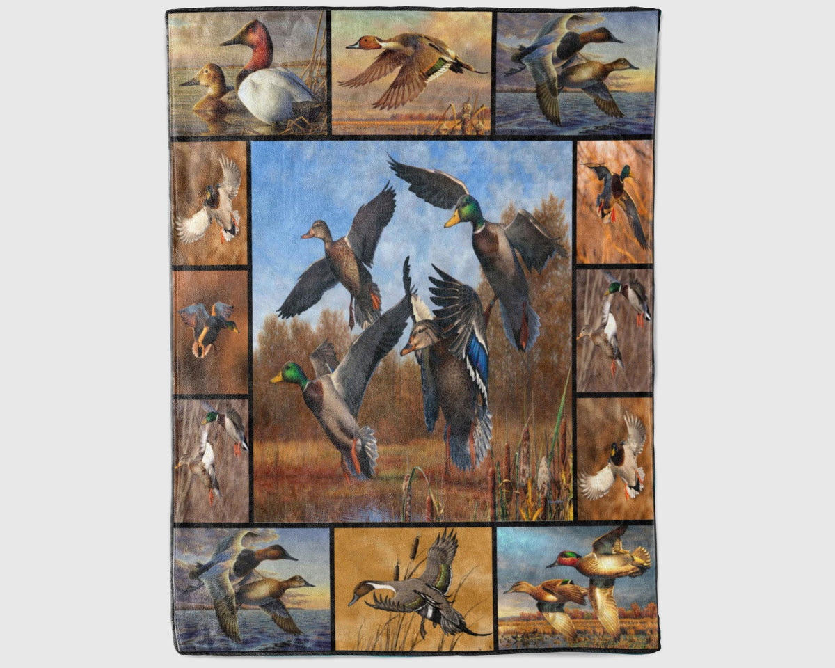 Duck Hunting Blanket, Hunting Dad Blanket, Wildlife Blanket, Hunter Dad Blanket, Duck Fleece Sherpa Blanket, Husband Blanket, Christmas Gift