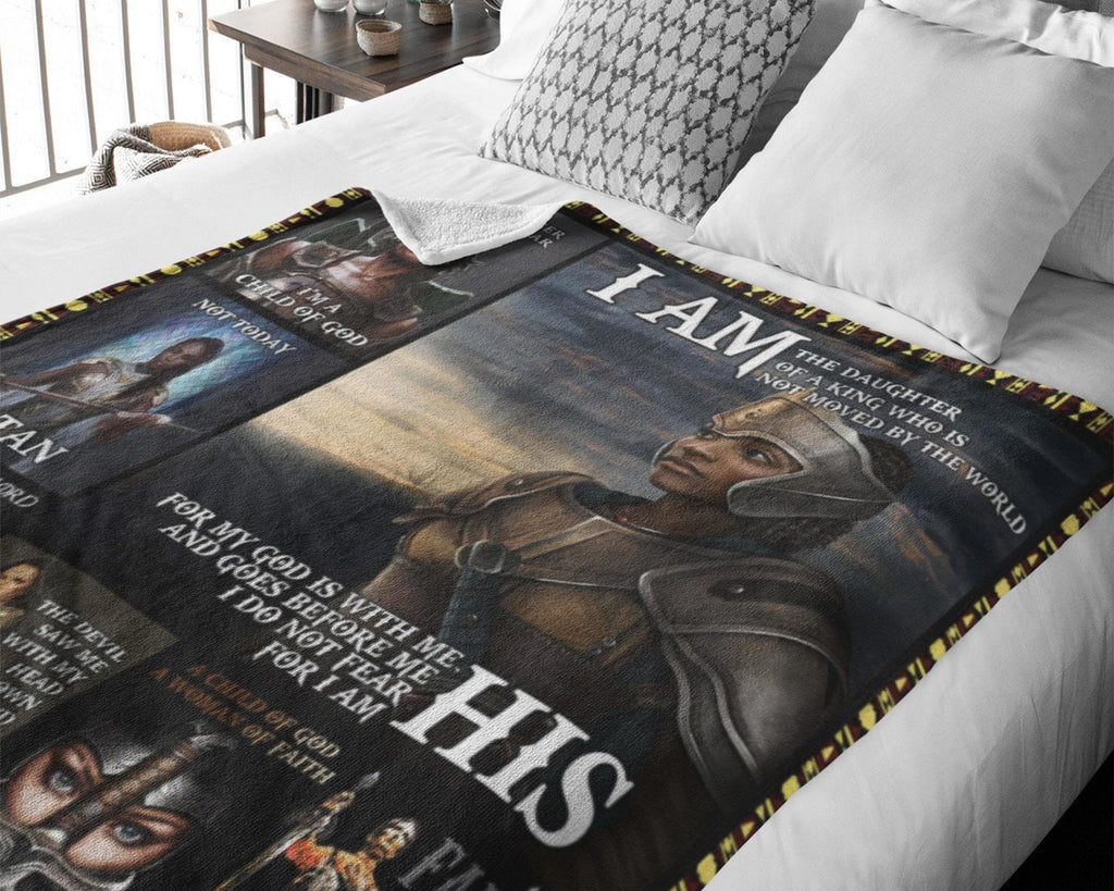 Black Queen Warrior Of Christ Blanket, Child Of God Blanket, Melanin Queen Blanket, Africa American Blanket, Black Woman Blanket Gift