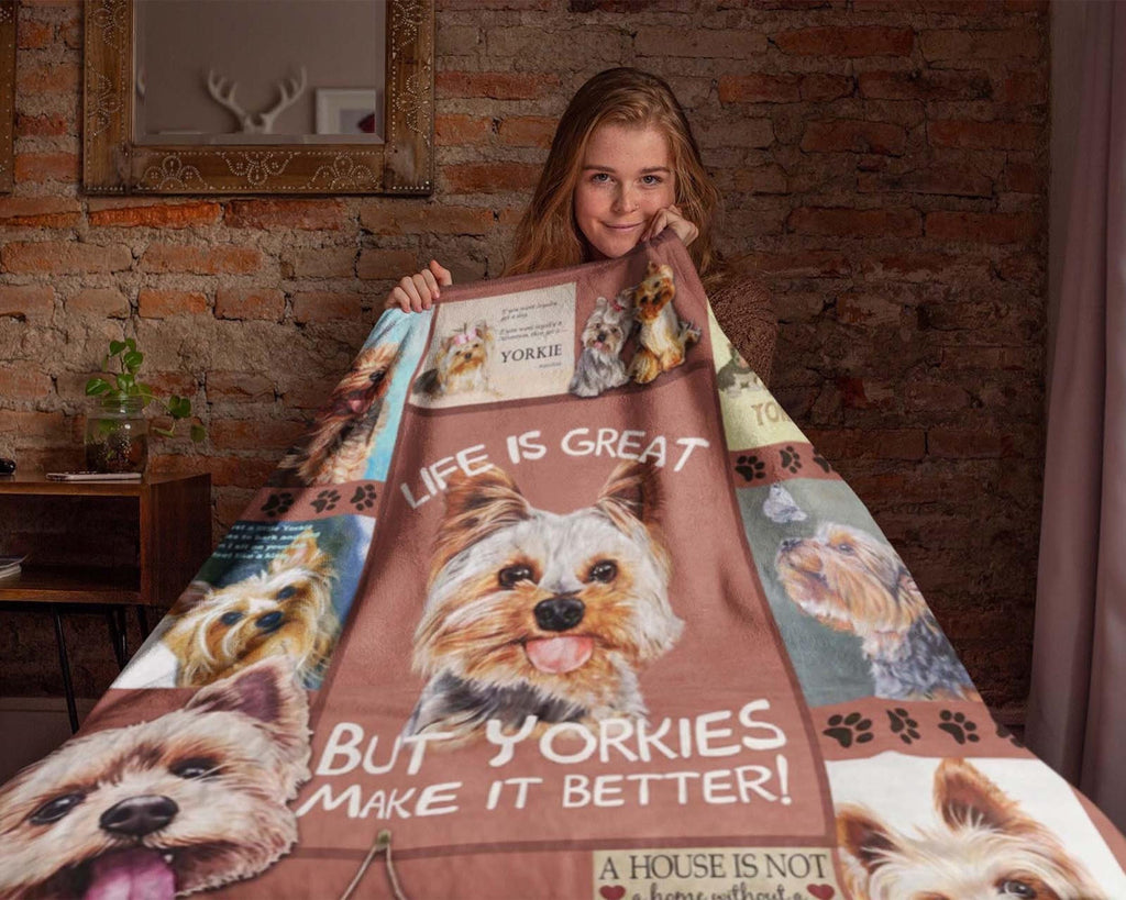 Yorkie Blanket, Yorkshire Terrier Blanket, Yorkshire Mom Blanket, Yorkie Lover Blanket, Yorkie Mom Blanket, Dog Lover Blanket, Yorkie Gift