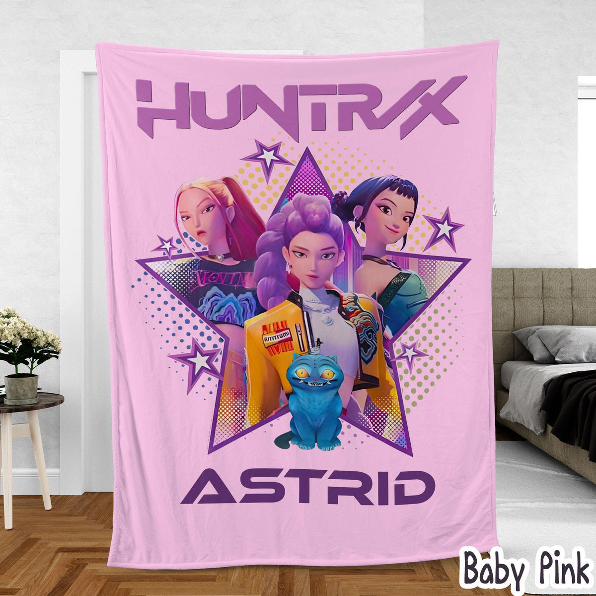 Personalized Blanket With Huntrix Theme, Kpop Demon Huntrix Gift, , Rumi Mira Zoey Blanket, Gift for Huntrix fans, Gift for Huntrix fans