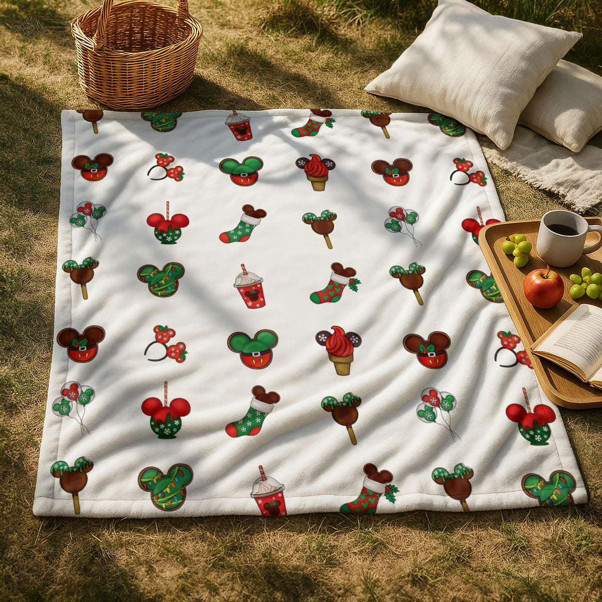 Disney Christmas Snacks Blanket, Food Mickey Blanket, Minnie Blanket, Holiday Fleece Blanket, Disney Home Decor, Mickey Blanket, Kid Gift