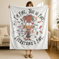 Disney Anxiety Christmas Blanket,l'm Fine. This ls Fine. Everything Is Fine Shirt, Anxiety Christmas Blanket, Inside Out Christmas Blanket