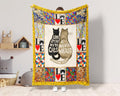 Time Spent With Cats Is Never Wasted Blanket, Funny Cats Blanket, Cute Cat Blanket, Cat Lover Blanket, Cat Mom Blanket, Cat Owner Blanket