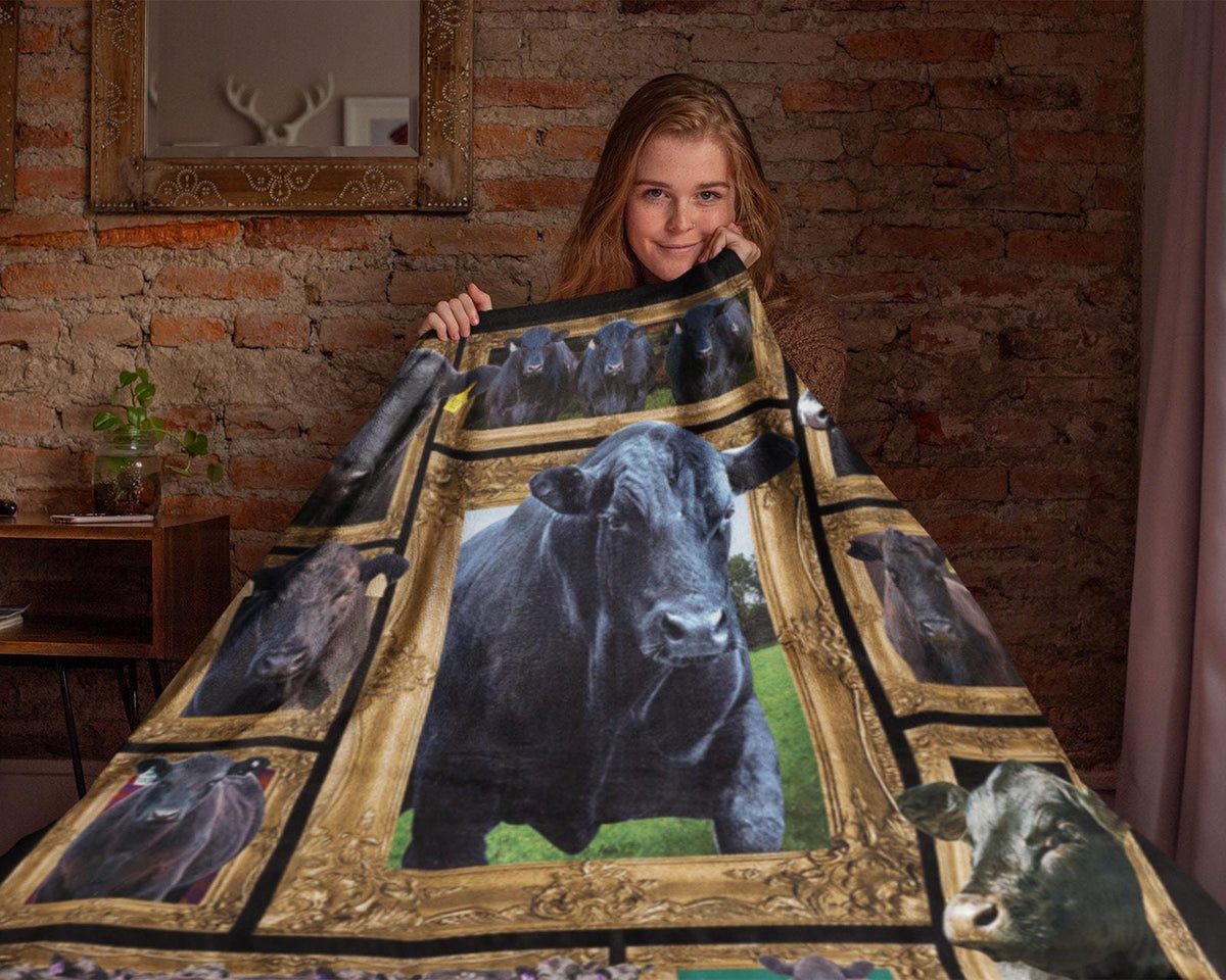 Angus Farm Blanket, Black Cow Blanket, Heifer Blanket, Farm Animal Blanket, Angus Bull Blanket, Cow Blanket, Farmer Blanket, Christmas Gifts