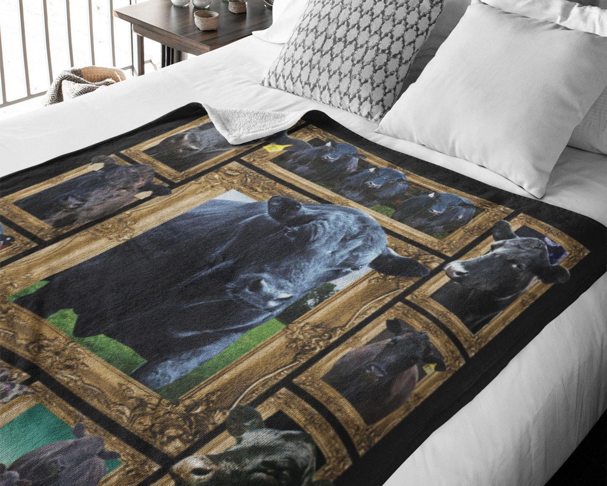 Angus Farm Blanket, Black Cow Blanket, Heifer Blanket, Farm Animal Blanket, Angus Bull Blanket, Cow Blanket, Farmer Blanket, Christmas Gifts