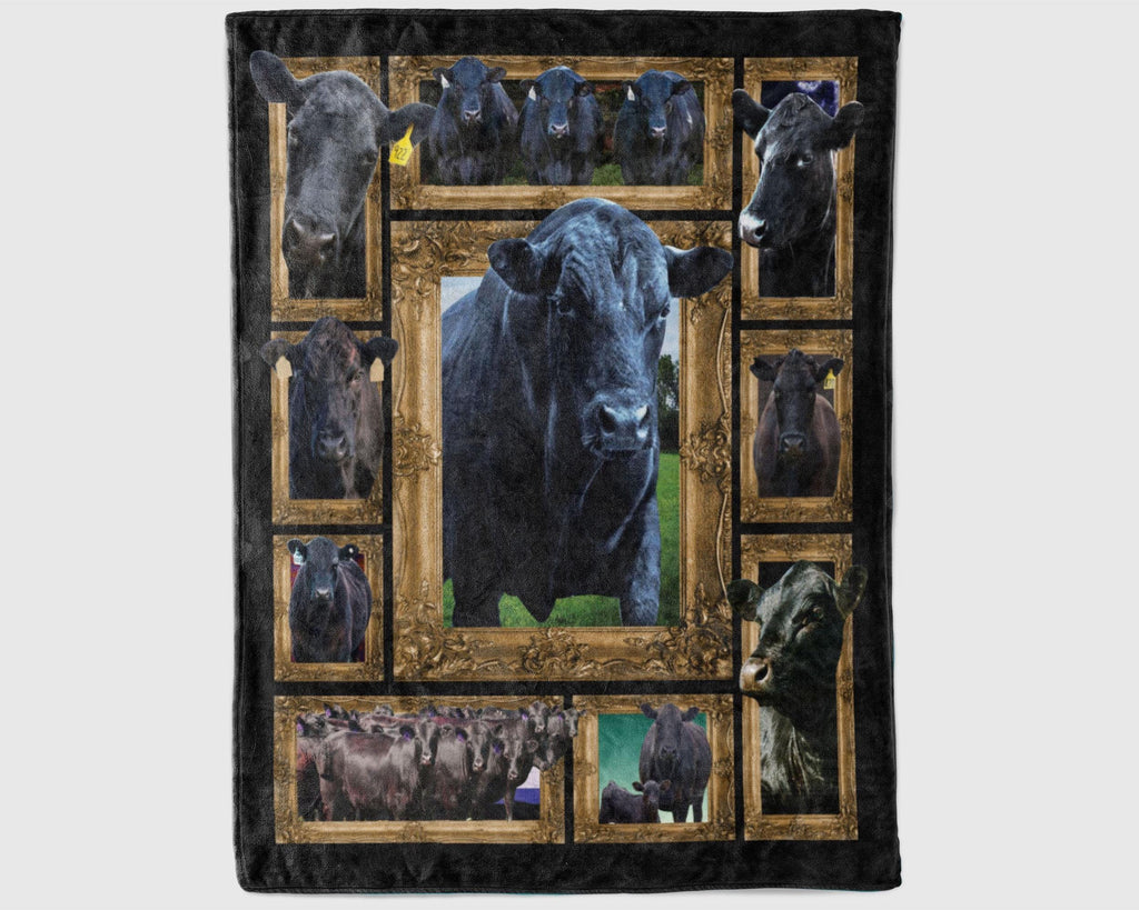 Angus Farm Blanket, Black Cow Blanket, Heifer Blanket, Farm Animal Blanket, Angus Bull Blanket, Cow Blanket, Farmer Blanket, Christmas Gifts