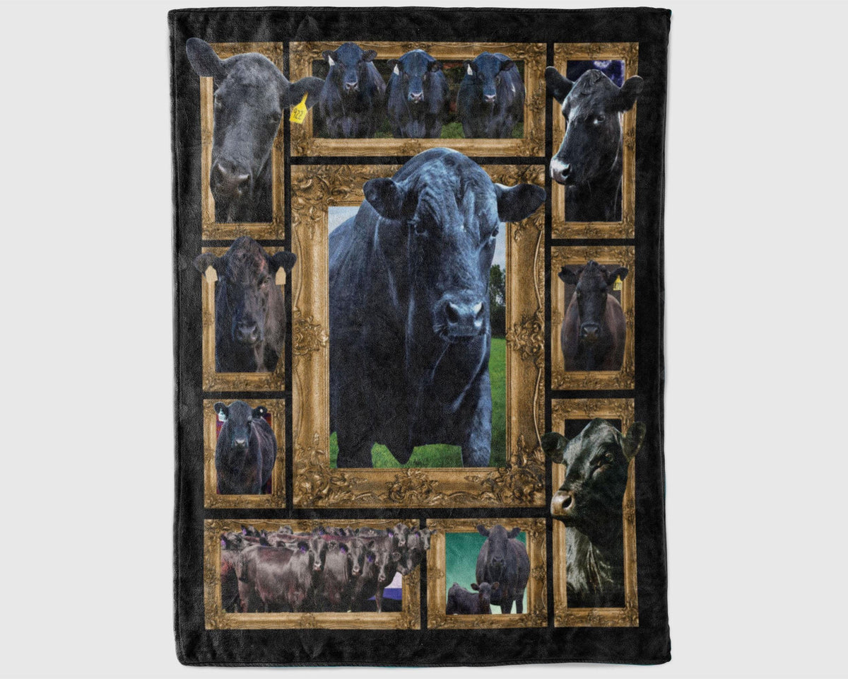 Angus Farm Blanket, Black Cow Blanket, Heifer Blanket, Farm Animal Blanket, Angus Bull Blanket, Cow Blanket, Farmer Blanket, Christmas Gifts