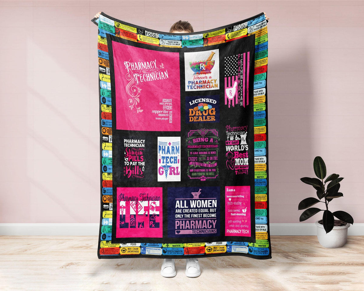 Pharmacy Technician Blanket, Pharmacist Blanket, Pharmaceutical Blanket, Pharmaceutist Blanket, Druggist Chemist Blanket, Pharm Girl Blanket