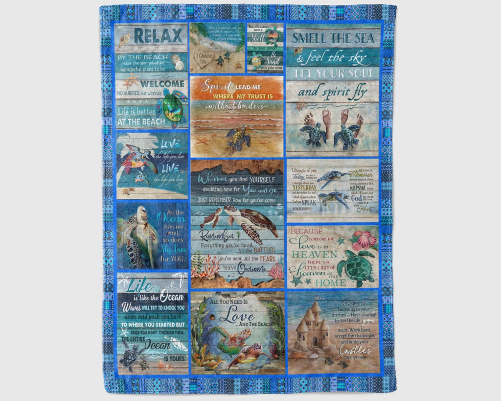 Ocean Turtle Blanket, Tortoise Blanket, Sea Turtle Blanket, Turtle Lover Blanket, Turtle Fleece Sherpa Blanket, Turtle Lover Gift, Sea Throw