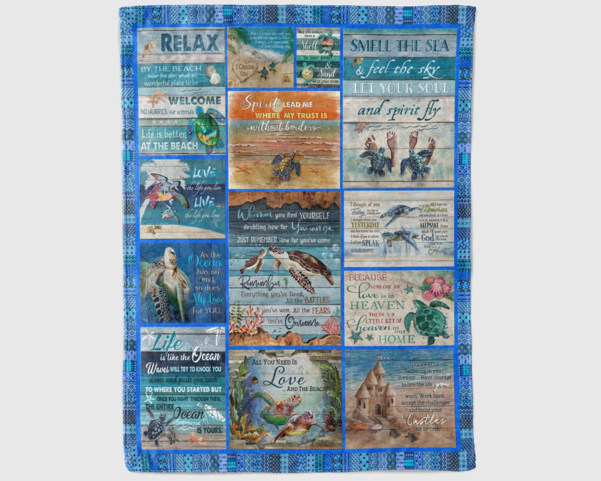 Ocean Turtle Blanket, Tortoise Blanket, Sea Turtle Blanket, Turtle Lover Blanket, Turtle Fleece Sherpa Blanket, Turtle Lover Gift, Sea Throw